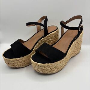 Universal Thread Women's Alisha Platform Wedge Heels Black Size 6.5